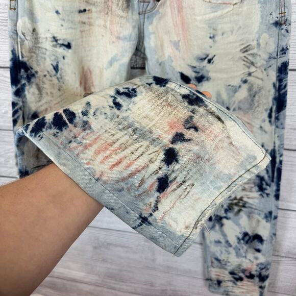 Akoo Men's No Rivals Distressed Paint Printed Big Oak Fit Jeans Size 32 - Picture 4 of 8